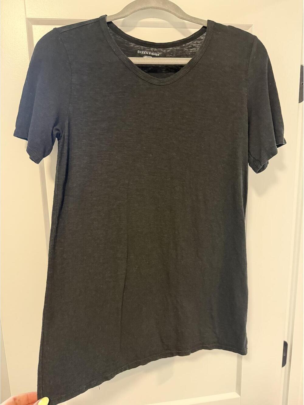 Eileen Fisher Women's Black Short Sleeve Lightweight T-Shirt XS